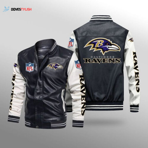 Baltimore Ravens Leather Bomber Jacket