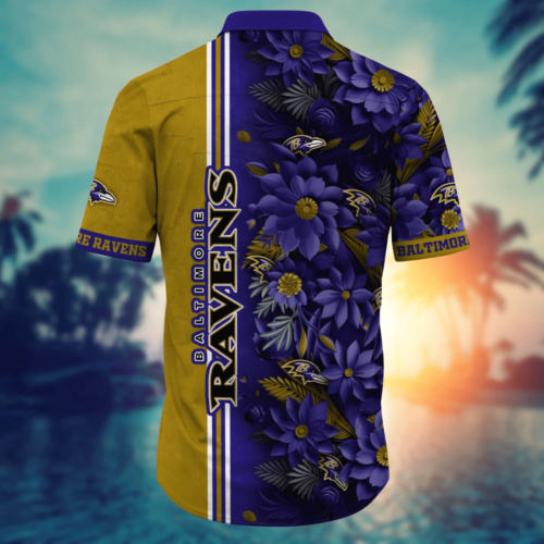 Baltimore Ravens NFL Flower Hawaii Shirt  For Fans, Custom Summer Football Shirts