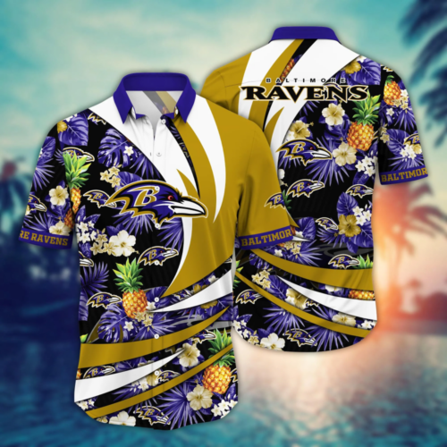 Baltimore Ravens NFL Flower Hawaii Shirt  For Fans, Summer Football Shirts