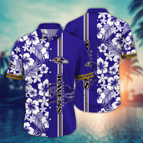 Baltimore Ravens NFL Flower Hawaii Shirt   For Fans, Summer Football Shirts