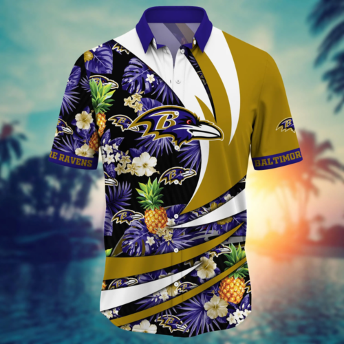 Baltimore Ravens NFL Flower Hawaii Shirt  For Fans, Summer Football Shirts