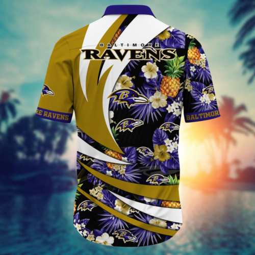 Baltimore Ravens NFL Flower Hawaii Shirt  For Fans, Summer Football Shirts