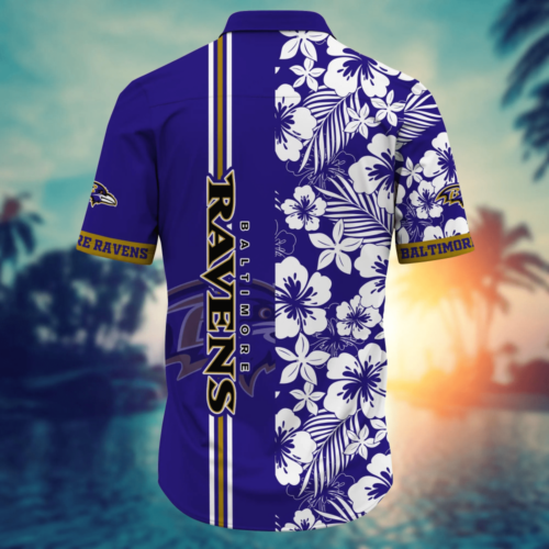 Baltimore Ravens NFL Flower Hawaii Shirt   For Fans, Summer Football Shirts