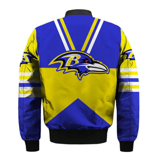 Baltimore Ravens Yellow Blue Bomber Jacket