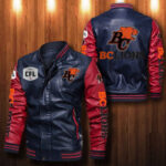 BC Lions Leather Bomber Jacket