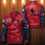 BC Lions Leather Bomber Jacket