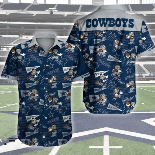 Beach Shirt NFL Dallas Cowboys Logo Hawaii All Over Print Shirts, For Men Women