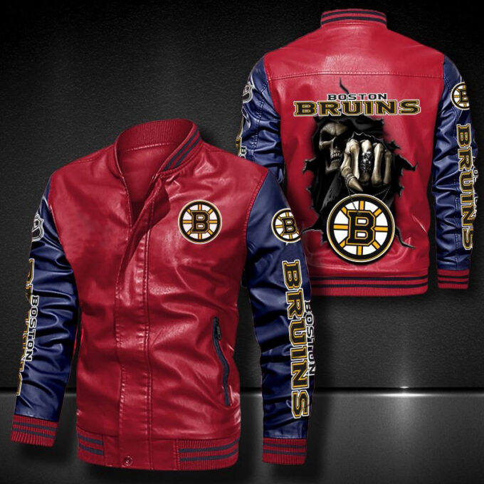 Boston Bruins Leather Bomber Jacket