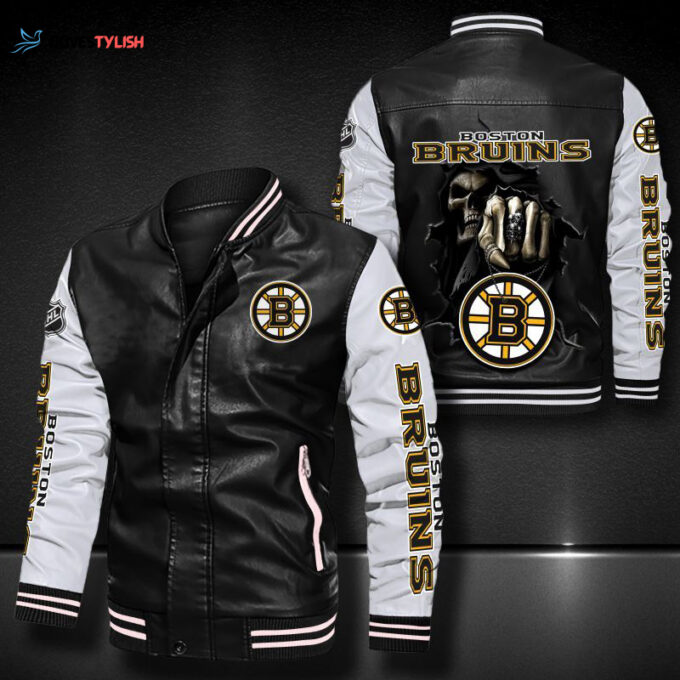 Boston Bruins Leather Bomber Jacket