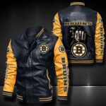 Boston Bruins Leather Bomber Jacket