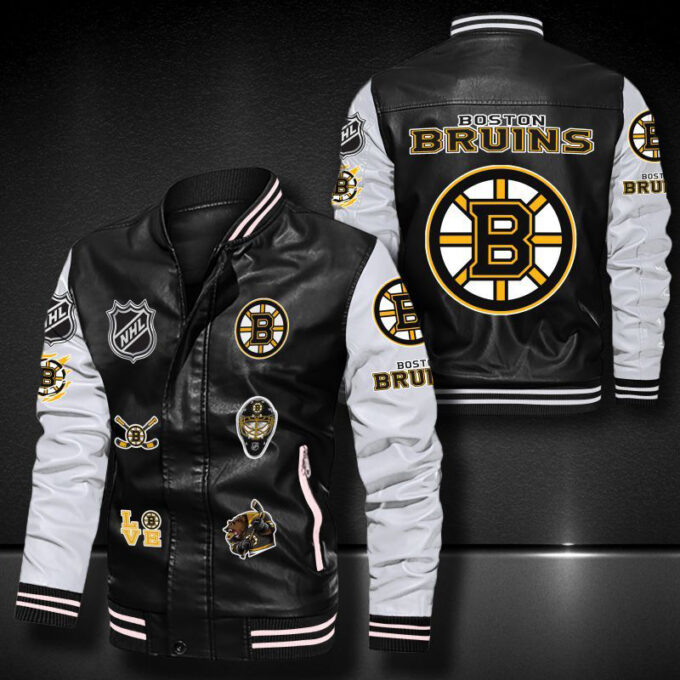 Boston Bruins Leather Bomber Jacket