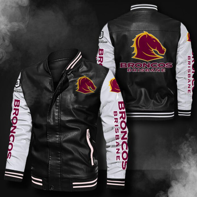 Brisbane Broncos Leather Bomber Jacket