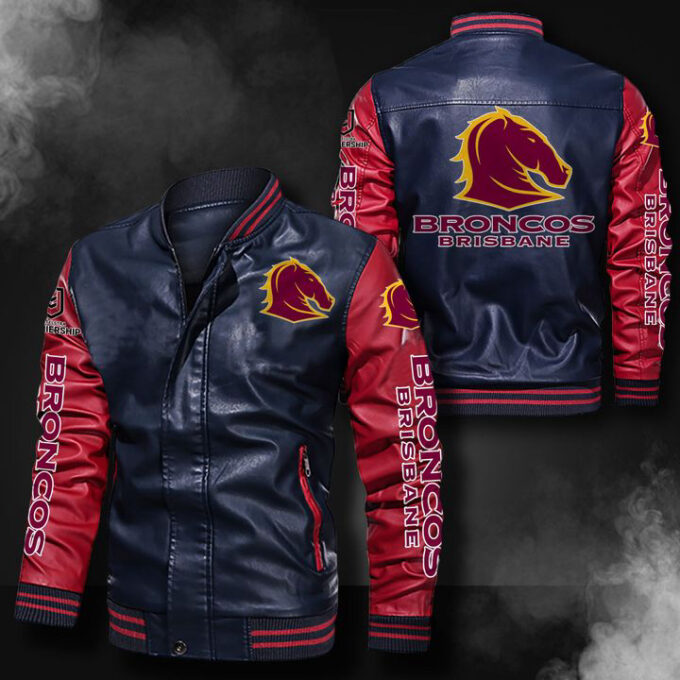 Brisbane Broncos Leather Bomber Jacket