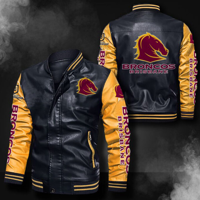 Brisbane Broncos Leather Bomber Jacket