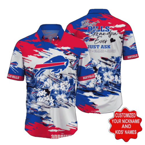Buffalo Bills Hawaiian Shirt All Over Print Custom Name Gift For Fans