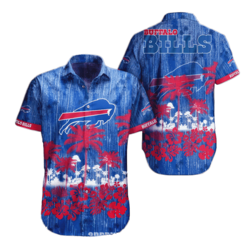 Buffalo Bills Hawaiian Shirt US Flag Flower Pattern All Over Print Gift For Fans NFL