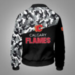 Calgary Flames Camouflage Black Bomber Jacket