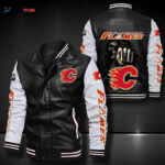 Calgary Flames Leather Bomber Jacket