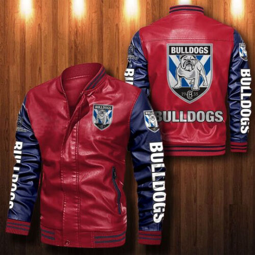 Canterbury Bankstown Bulldogs Leather Bomber Jacket