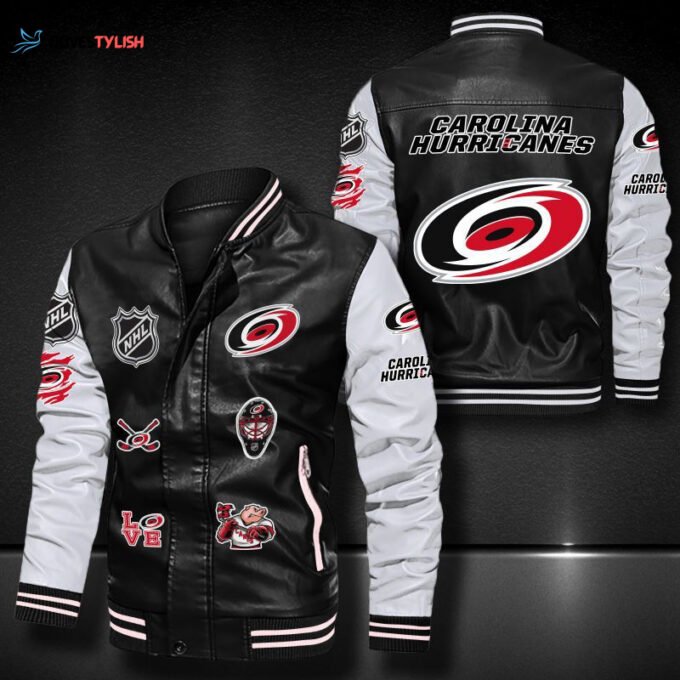 Carolina Hurricanes Leather Bomber Jacket