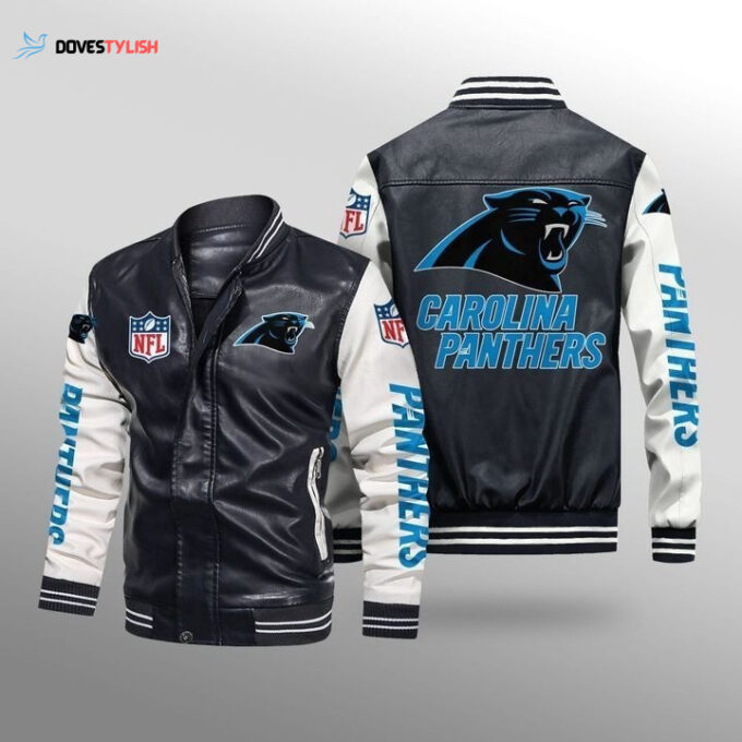 Carolina Panthers Leather Bomber Jacket