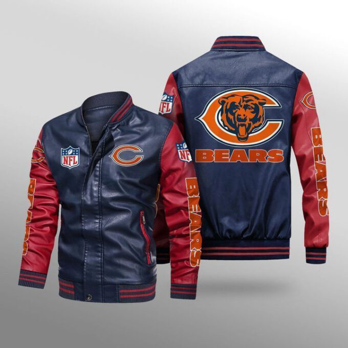 Chicago Bears Leather Bomber Jacket