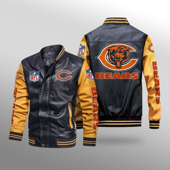 Chicago Bears Leather Bomber Jacket