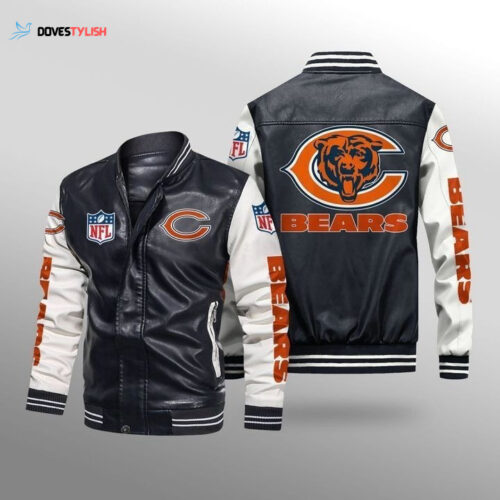 Chicago Bears Leather Bomber Jacket