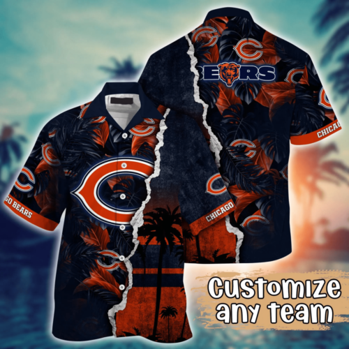 Chicago Bears NFL Flower Hawaii Shirt   For Fans, Custom Summer Football Shirts