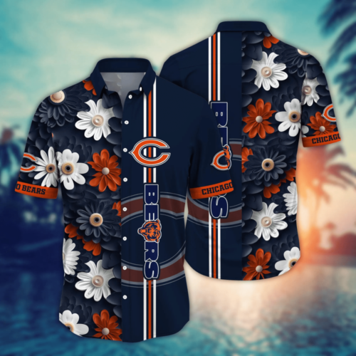 Chicago Bears NFL Flower Hawaii Shirt  For Fans, Summer Football Shirts