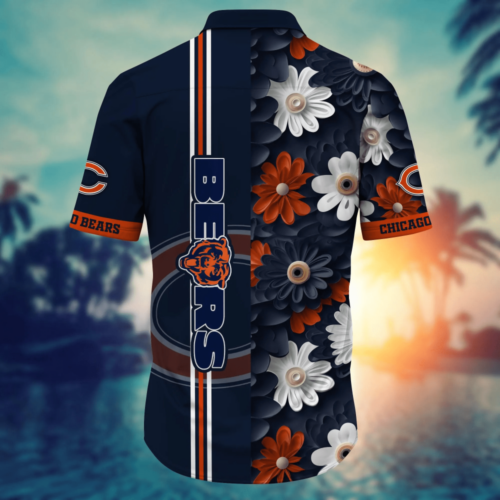 Chicago Bears NFL Flower Hawaii Shirt  For Fans, Summer Football Shirts