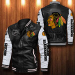 Chicago Blackhawks Leather Bomber Jacket