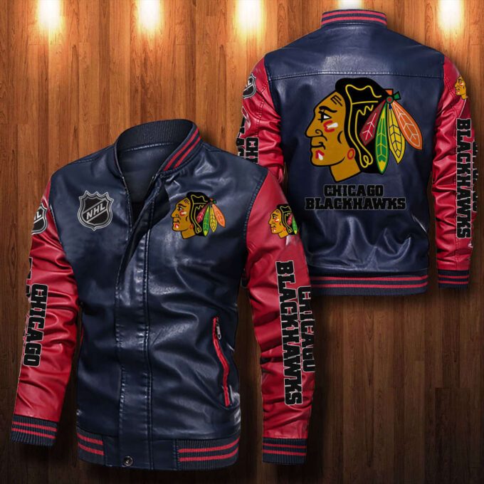 Chicago Blackhawks Leather Bomber Jacket