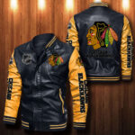 Chicago Blackhawks Leather Bomber Jacket