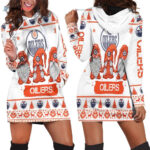 Christmas Gnomes Edmonton Oilers Hoodie Dress For Women
