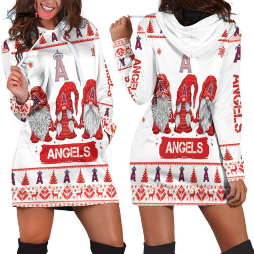 Christmas Gnomes Los Angeles Angels Hoodie Dress For Women