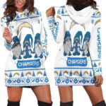 Christmas Gnomes Los Angeles Chargers Hoodie Dress For Women