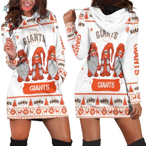 Christmas Gnomes San Francisco Giants Hoodie Dress For Women