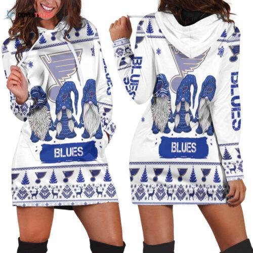 Christmas Gnomes St. Louis Blues Hoodie Dress For Women