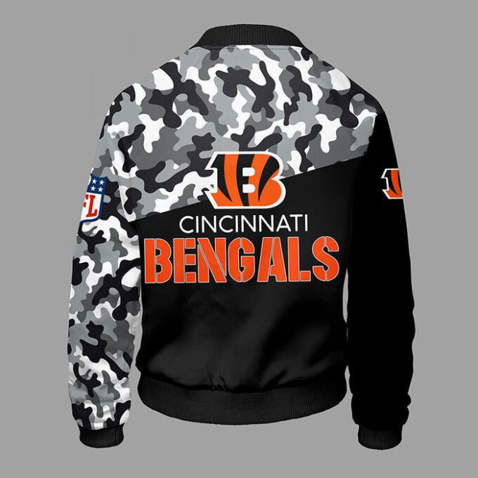 Cincinnati Bengals Camouflage Black Bomber Jacket