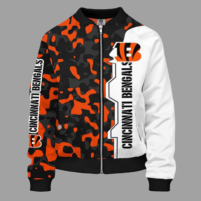 Cincinnati Bengals Camouflage Orange Bomber Jacket