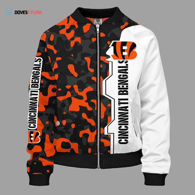 Cincinnati Bengals Camouflage Orange Bomber Jacket