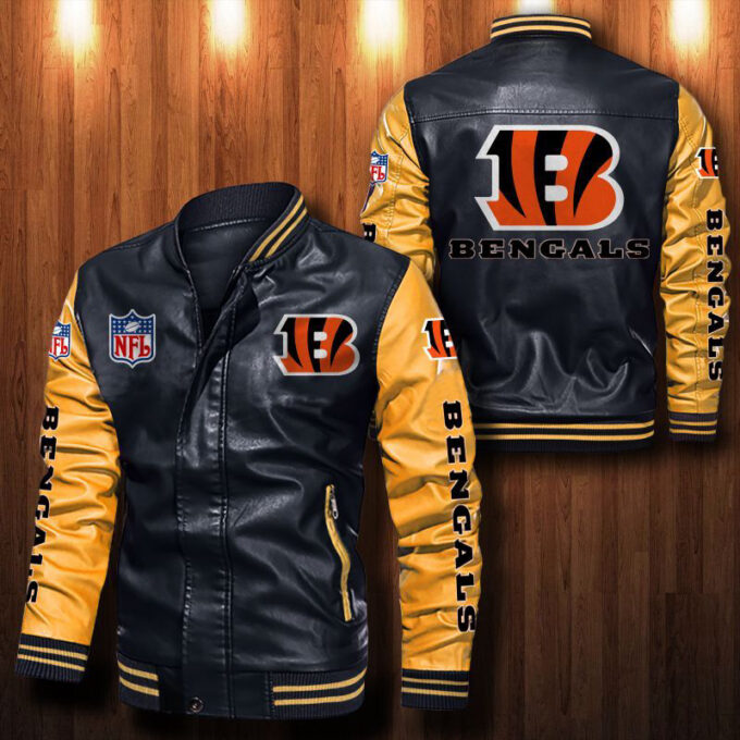 Cincinnati Bengals Leather Bomber Jacket