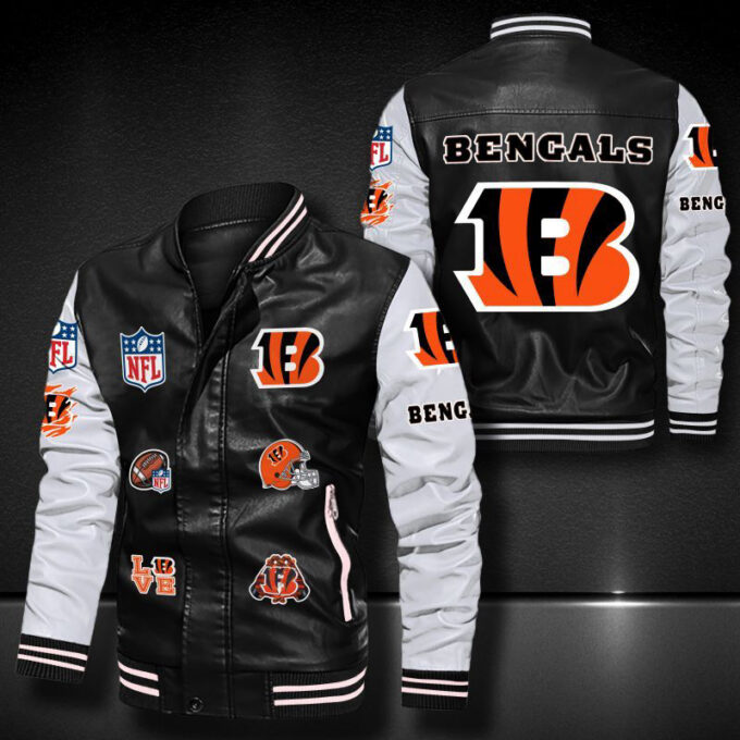 Cincinnati Bengals Leather Bomber Jacket