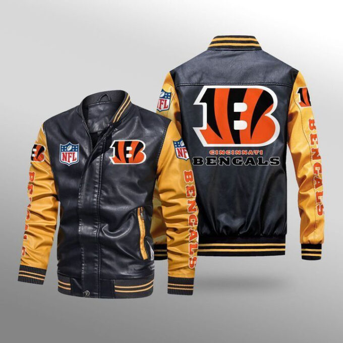 Cincinnati Bengals Leather Bomber Jacket