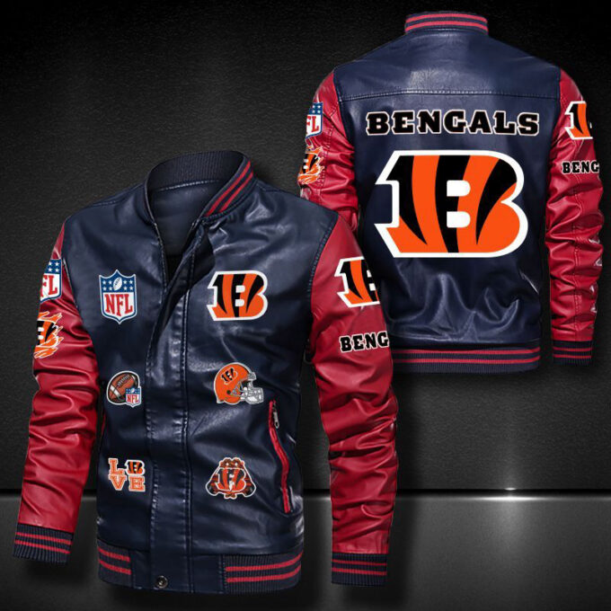 Cincinnati Bengals Leather Bomber Jacket