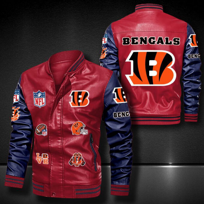 Cincinnati Bengals Leather Bomber Jacket