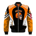 Cincinnati Bengals Skull Orange Black Bomber Jacket