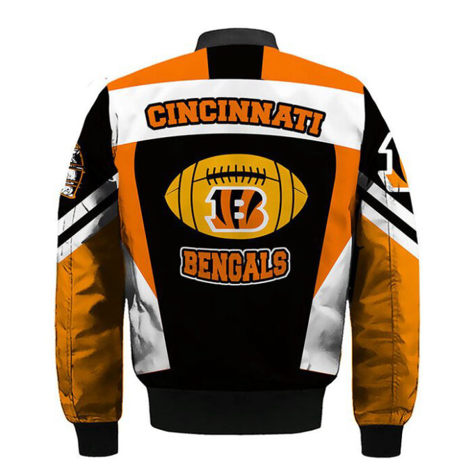 Cincinnati Bengals Skull Orange Black Bomber Jacket