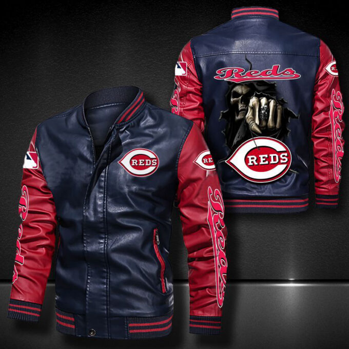 Cincinnati Reds Leather Bomber Jacket